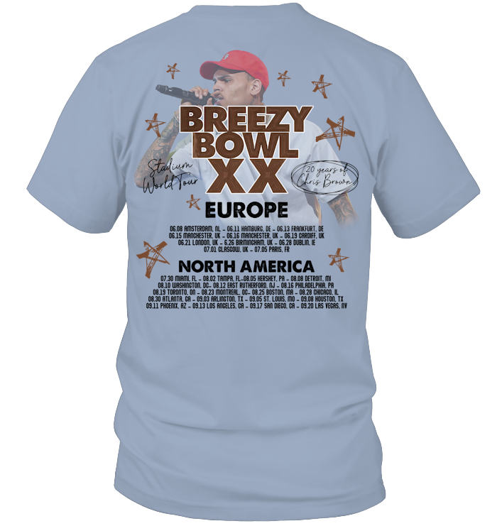 Chris Brown Tour Breezy Bowl XX Shirt - ECOLD140 (White Shirt)