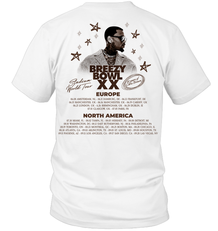 Chris Brown Merch 2025 Shirt - ECOBT1406 (Brown - White Shirt)