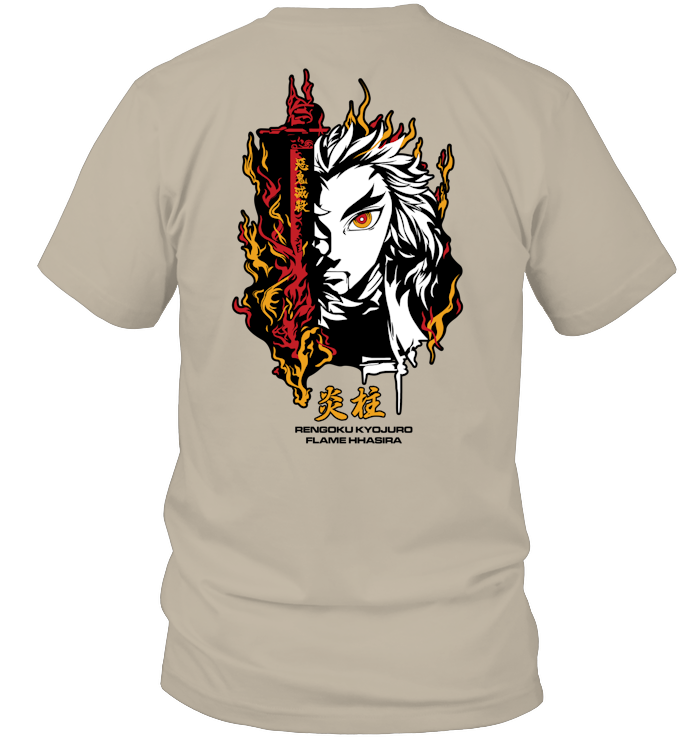 Demon Slayer Kyojuro Rengoku Unisex Tee - ECOBT1369 (White Shirt)
