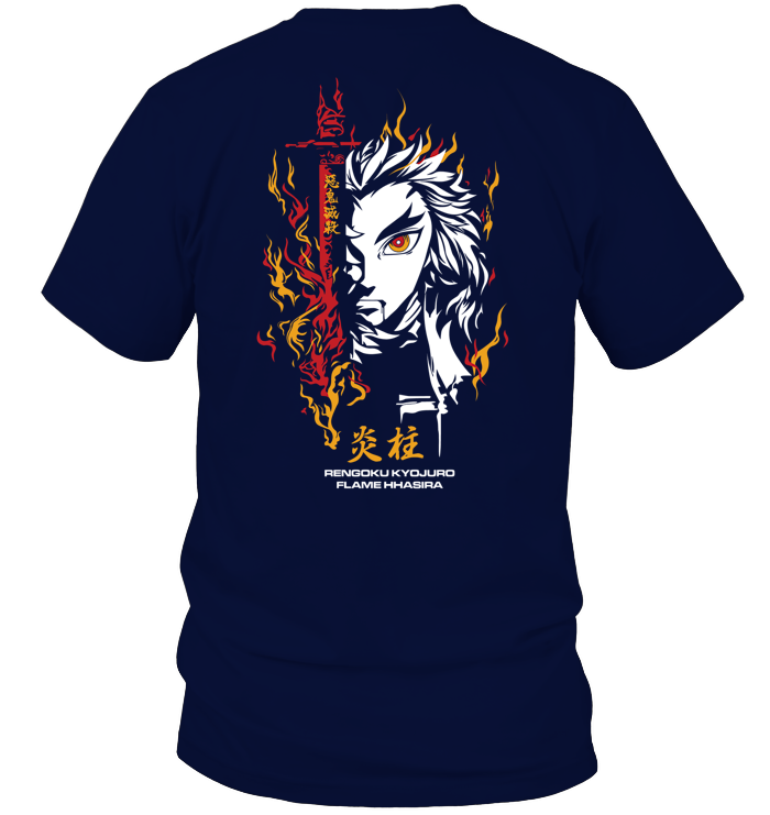 Demon Slayer Kyojuro Rengoku Unisex Tee - ECOBT1369 (Black Shirt)
