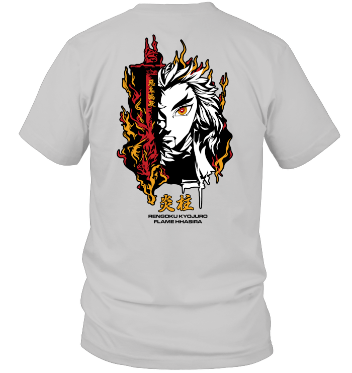Demon Slayer Kyojuro Rengoku Unisex Tee - ECOBT1369 (White Shirt)