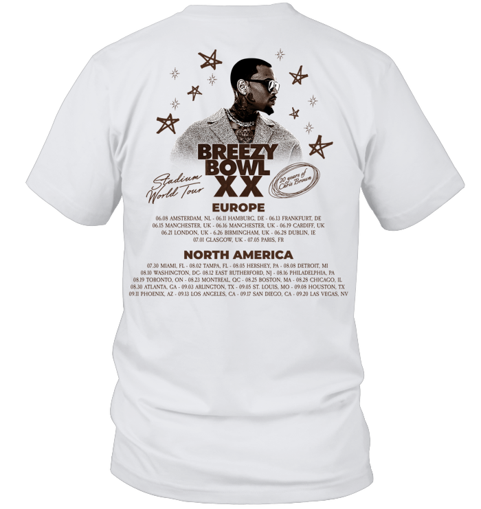 Chris Brown Merch 2025 Shirt - ECOBT1406 (Brown - White Shirt)
