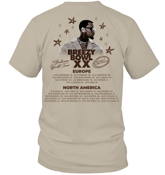 Chris Brown Merch 2025 Shirt - ECOBT1406 (Brown - White Shirt)