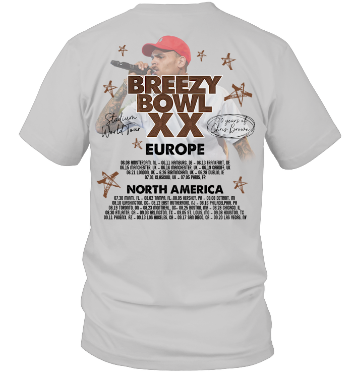 Chris Brown Tour Breezy Bowl XX Shirt - ECOLD140 (White Shirt)