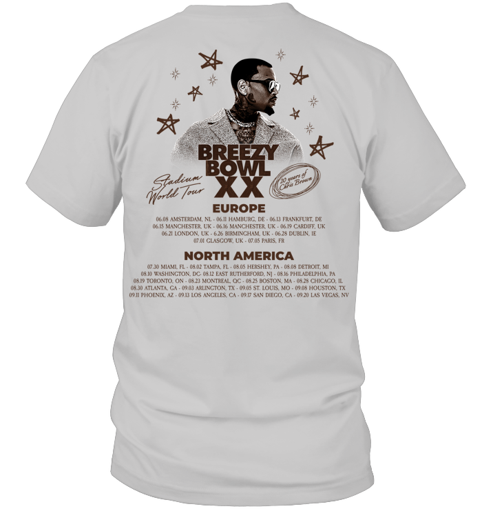 Chris Brown Merch 2025 Shirt - ECOBT1406 (Brown - White Shirt)