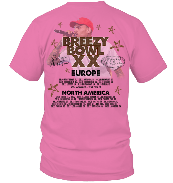 Chris Brown Tour Breezy Bowl XX Shirt - ECOLD140 (White Shirt)
