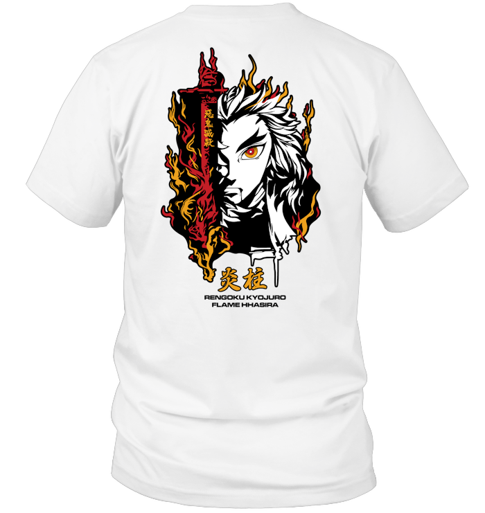 Demon Slayer Kyojuro Rengoku Unisex Tee - ECOBT1369 (White Shirt)