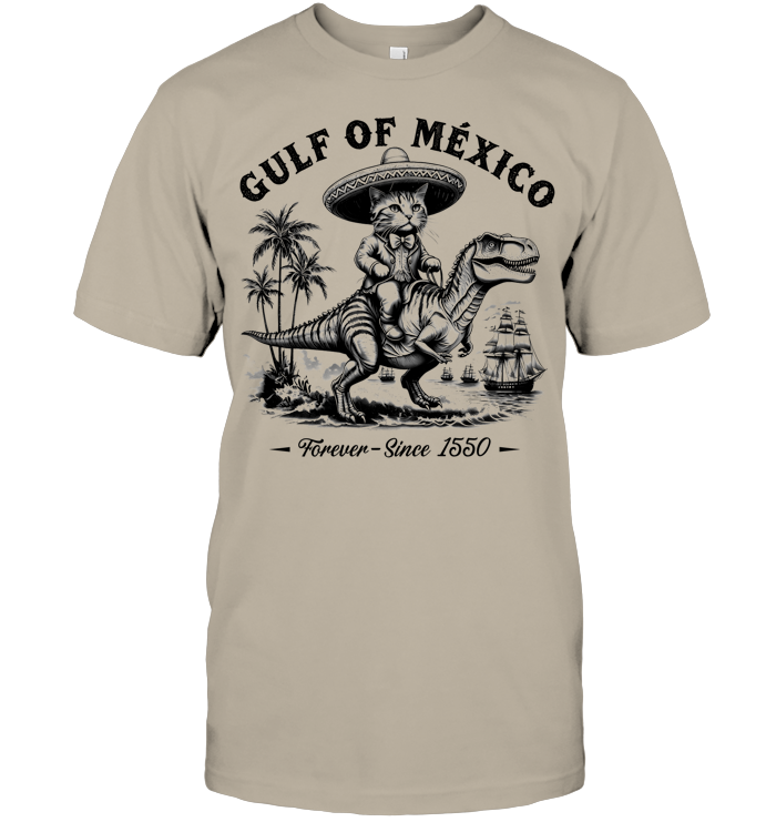 Gulf of Mexico Funny Pirate Cat Shirt - EVYBT1231 (White Shirt)