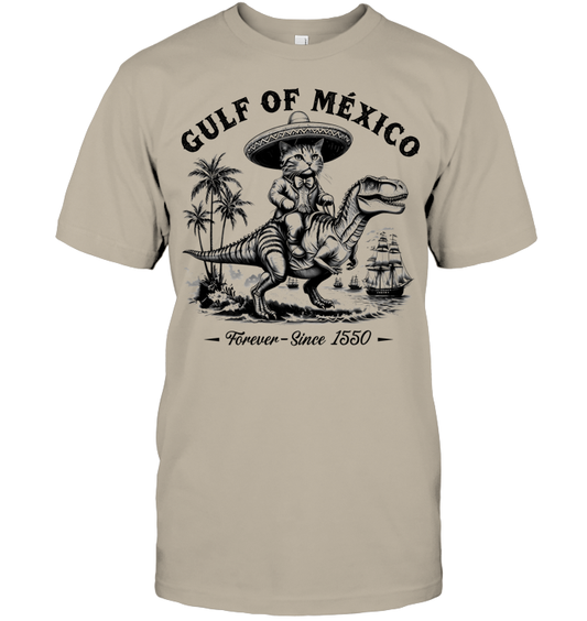 Gulf of Mexico Funny Pirate Cat Shirt - EVYBT1231 (White Shirt)