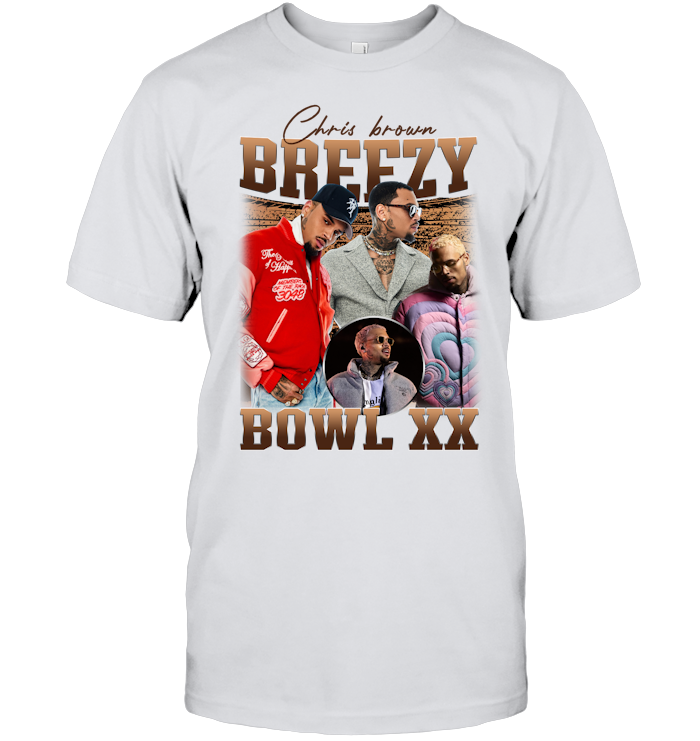 Chris Brown Breezy Bowl XX Tour T-Shirt - ECOBT1414 (White Shirt)