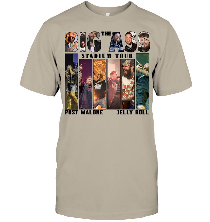 Post Malone Jelly Roll 2025 Tour Shirt, Big Ass Stadium Tour - ECOTR4193 (White Shirt)