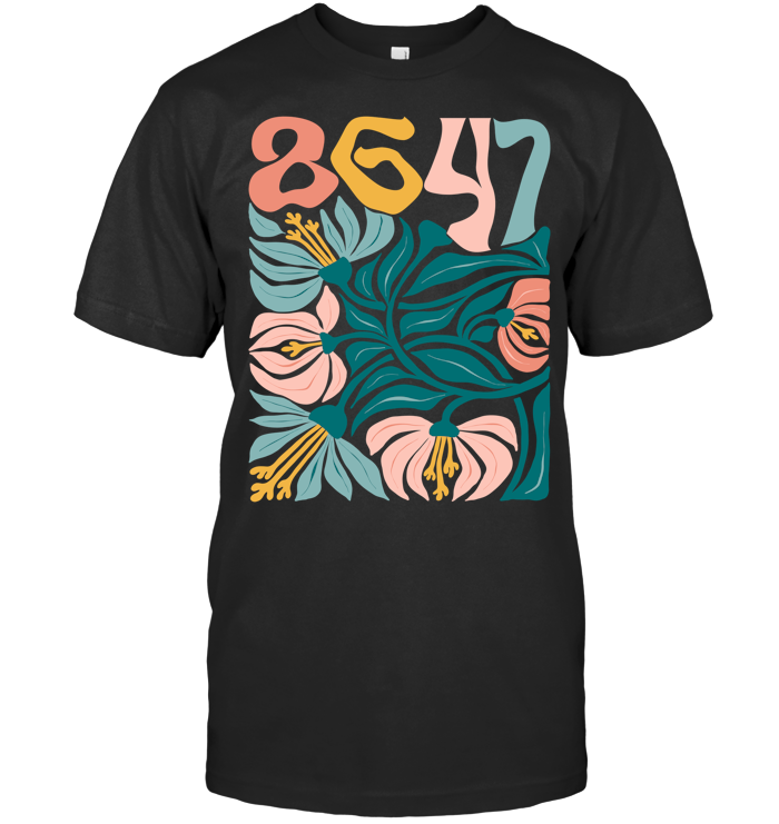 Retro 8647 Anti Trump Shirt - ECOTR4048 (Black Shirt)