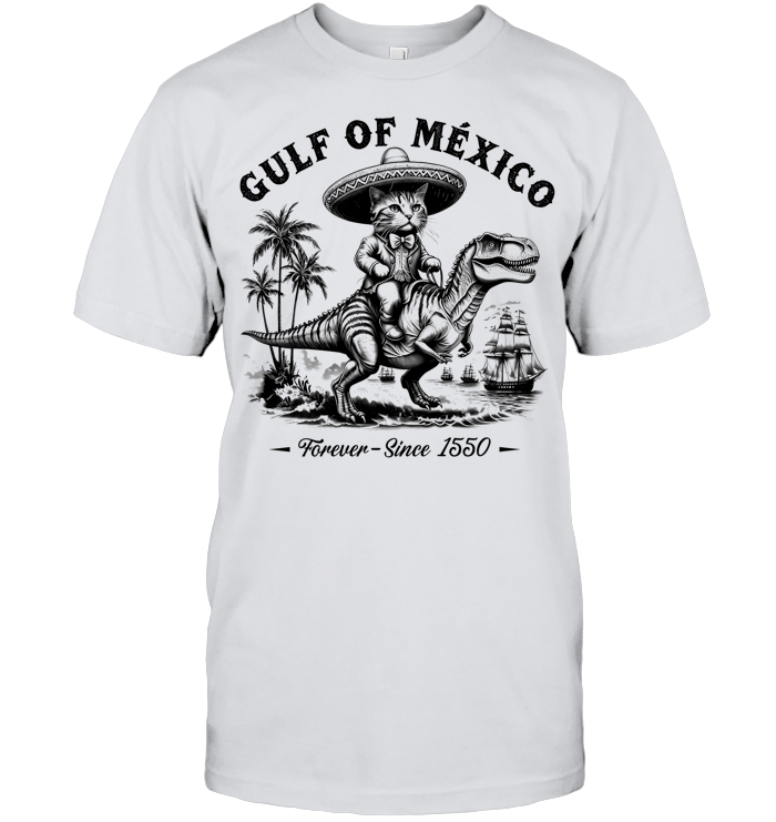 Gulf of Mexico Funny Pirate Cat Shirt - EVYBT1231 (White Shirt)