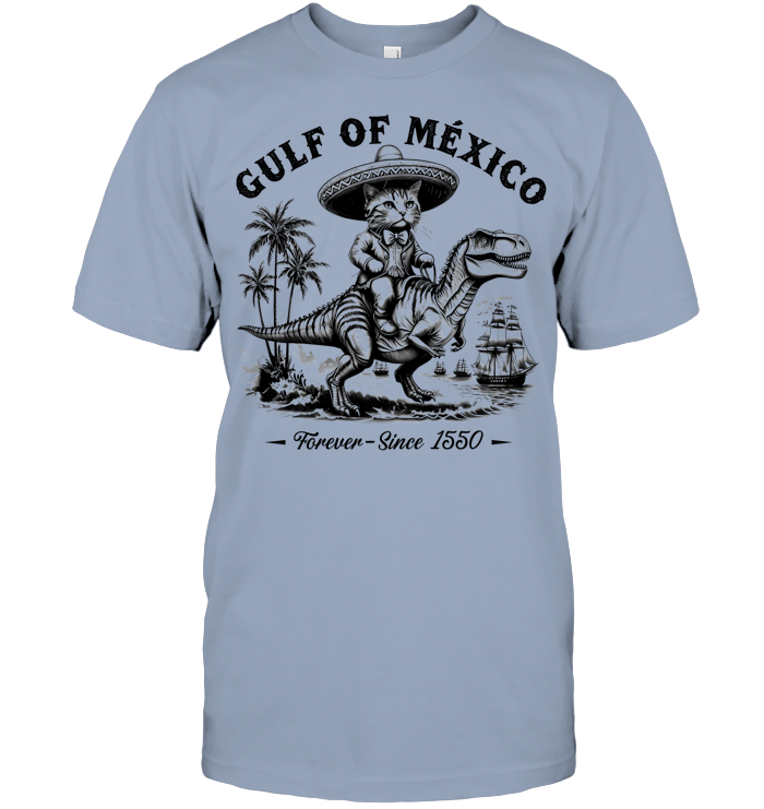 Gulf of Mexico Funny Pirate Cat Shirt - EVYBT1231 (White Shirt)