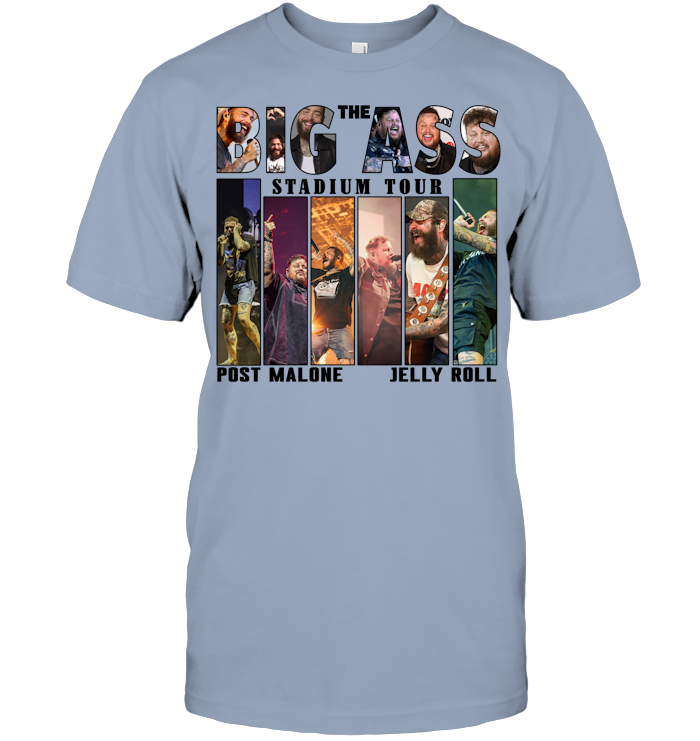 Post Malone Jelly Roll 2025 Tour Shirt, Big Ass Stadium Tour - ECOTR4193 (White Shirt)
