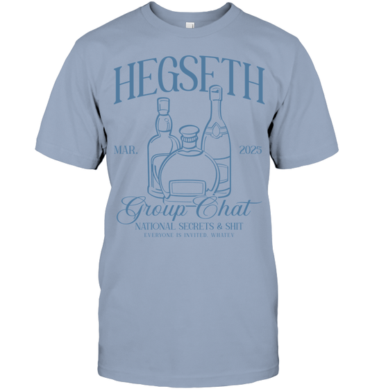 Hegseth Drunk Chat Group T-Shirt - ECOTR4043 (White Shirt)