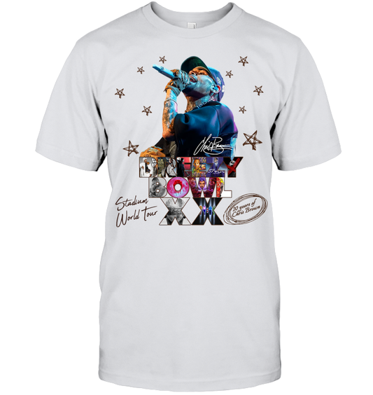 Chris Brown Tour Breezy Bowl XX Shirt - ECOTR4122 (White Shirt)