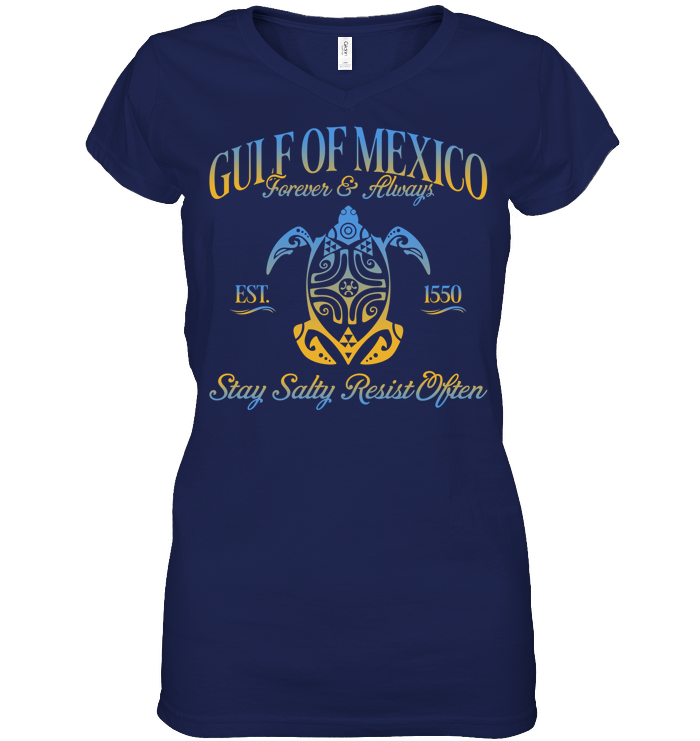 Gulf of Mexico V-neck Tee - EVYTR3849 (Black Shirt)