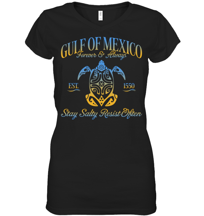 Gulf of Mexico V-neck Tee - EVYTR3849 (Black Shirt)