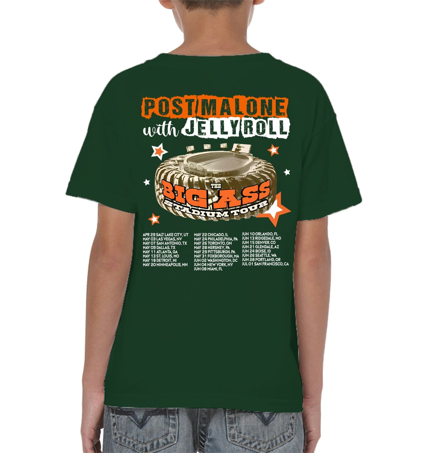 Post Malone Jelly Roll Concert Tour Shirt - ECOLD196 (Black Shirt)